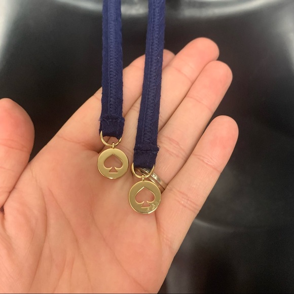 KATE SPADE Scallop Textured Triangle Swim Top In French Navy Size Large - Picture 3 of 7